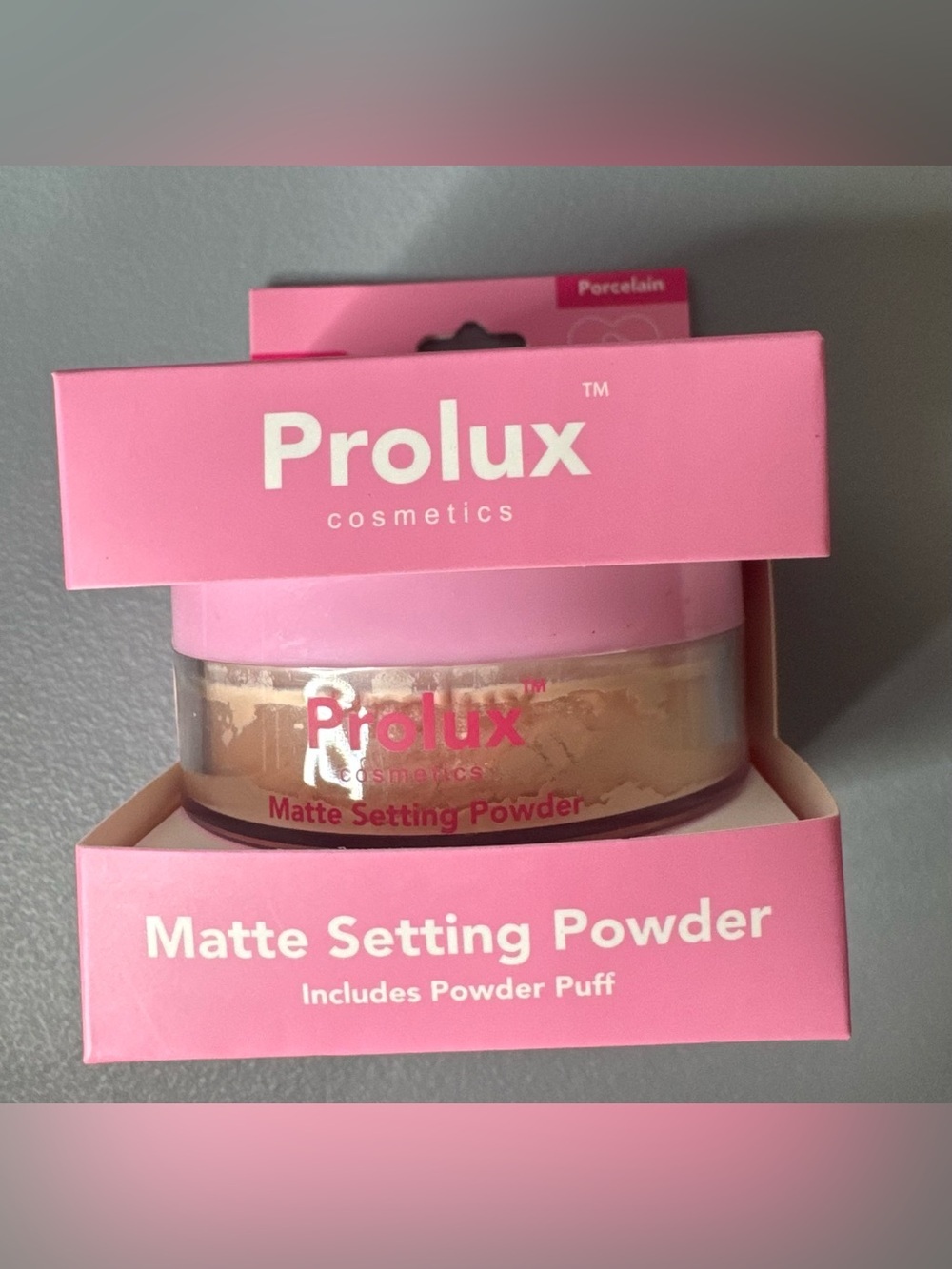 Prolux Matte Setting Powder in Porcelain Pink Packaging